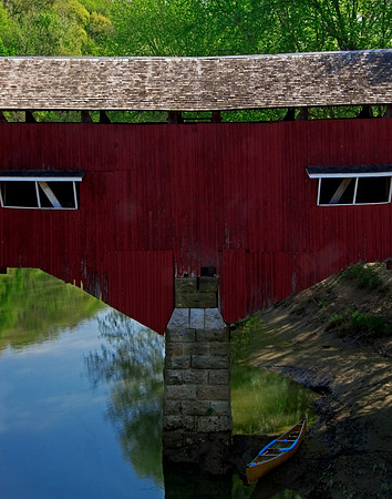 Red Indiana Covered Bridge