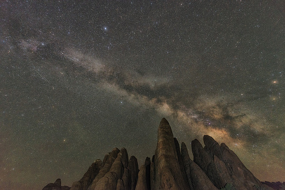 The Milky Way over the Fins in Arches NP